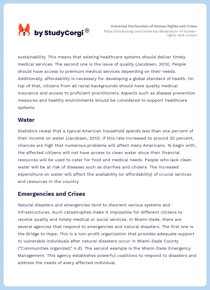 Universal Declaration of Human Rights and Crises. Page 2
