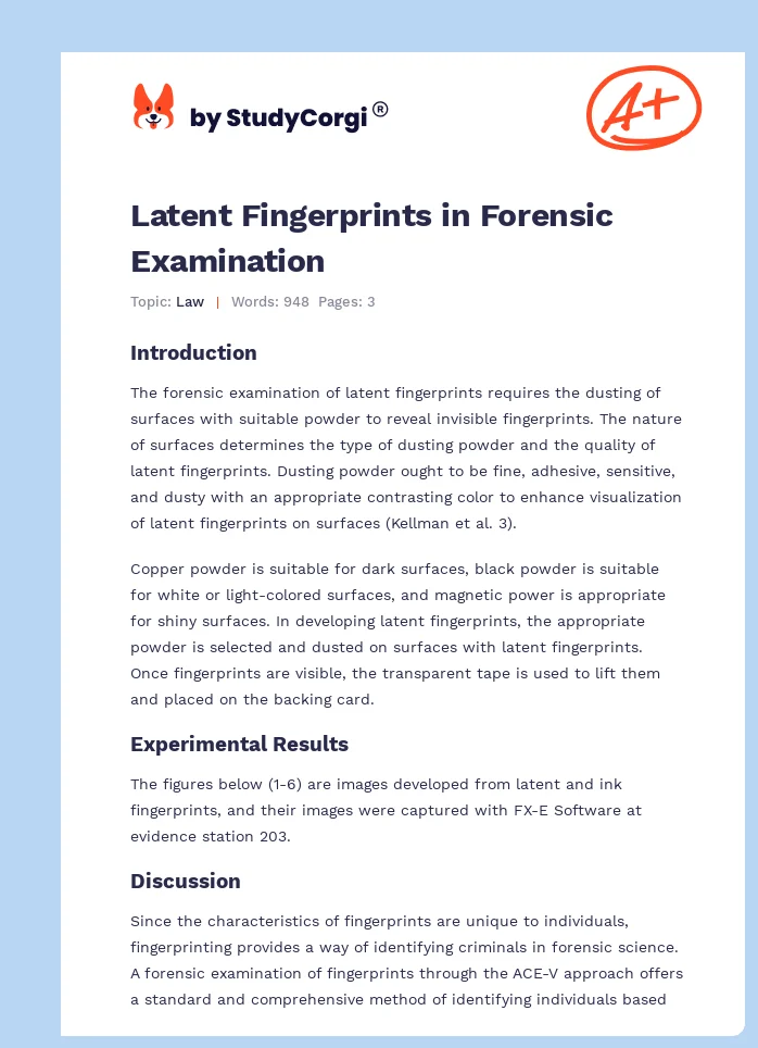 Latent Fingerprints in Forensic Examination. Page 1
