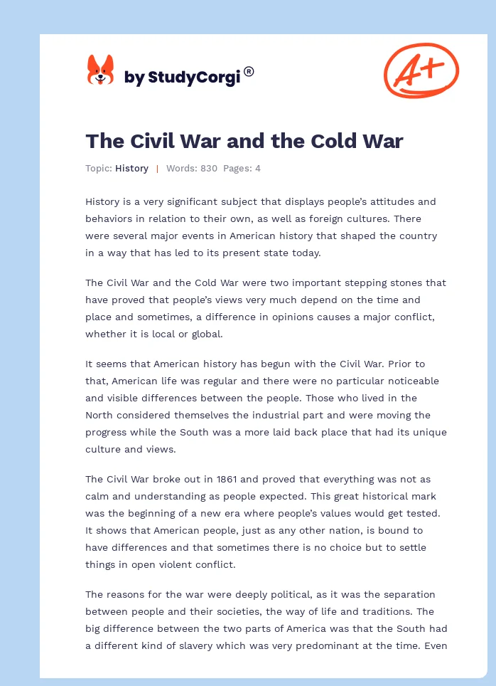 The Civil War and the Cold War. Page 1