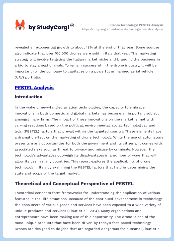 Drones Technology: PESTEL Analysis. Page 2