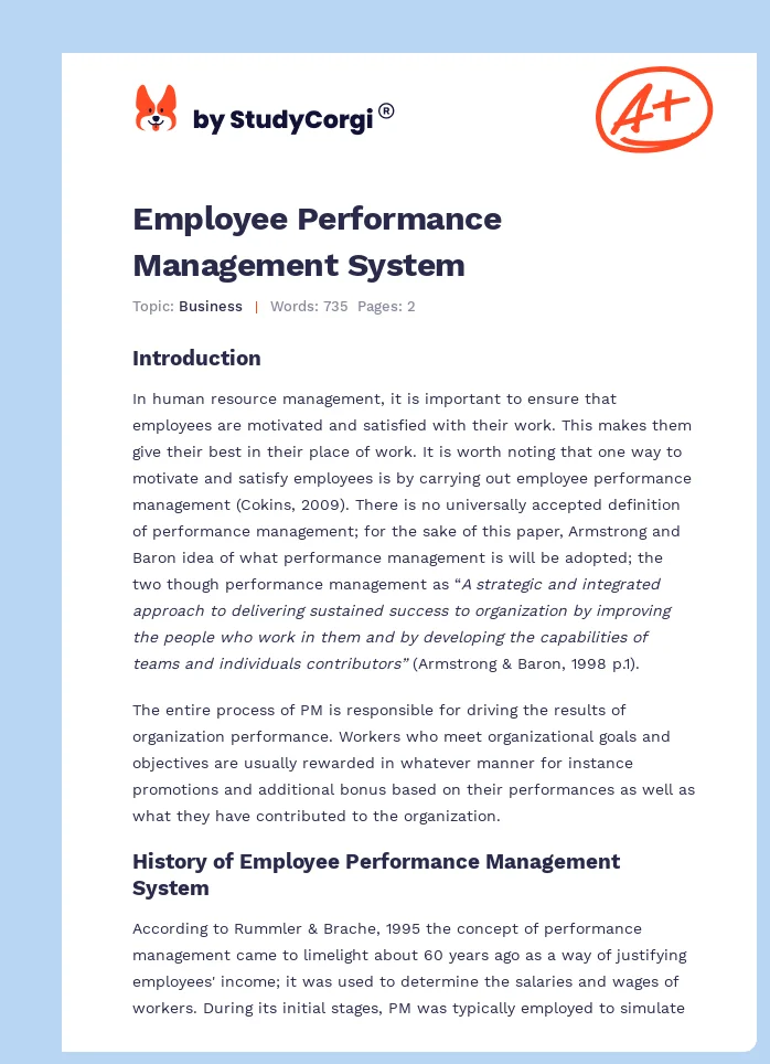 Employee Performance Management System. Page 1