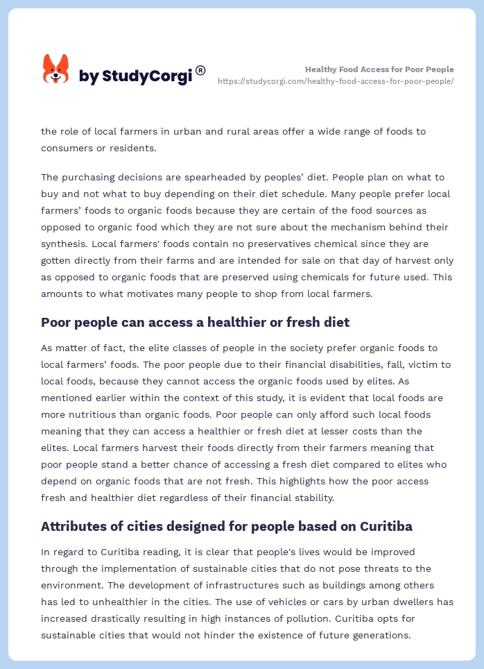 Healthy Food Access for Poor People. Page 2
