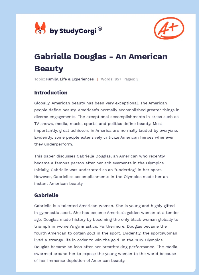 Gabrielle Douglas - An American Beauty. Page 1
