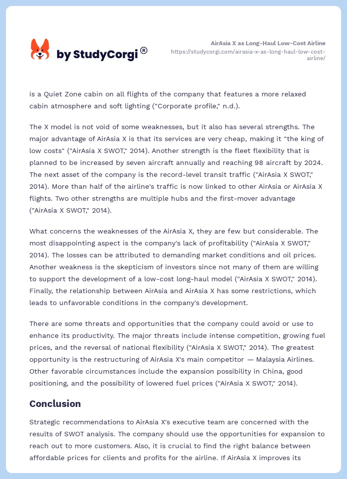 AirAsia X as Long-Haul Low-Cost Airline. Page 2