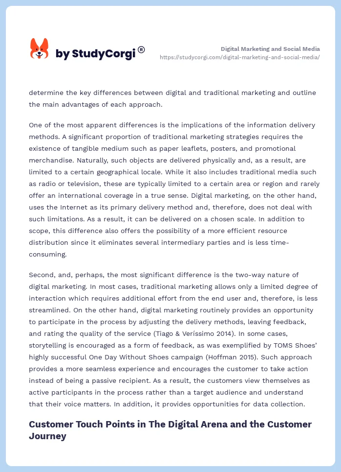 Digital Marketing and Social Media. Page 2