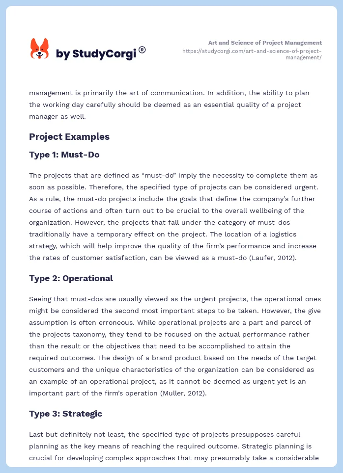 Art and Science of Project Management. Page 2