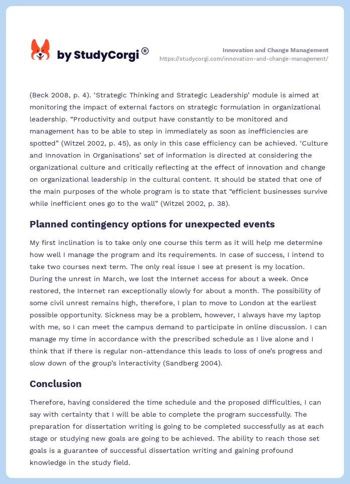 Innovation and Change Management. Page 2