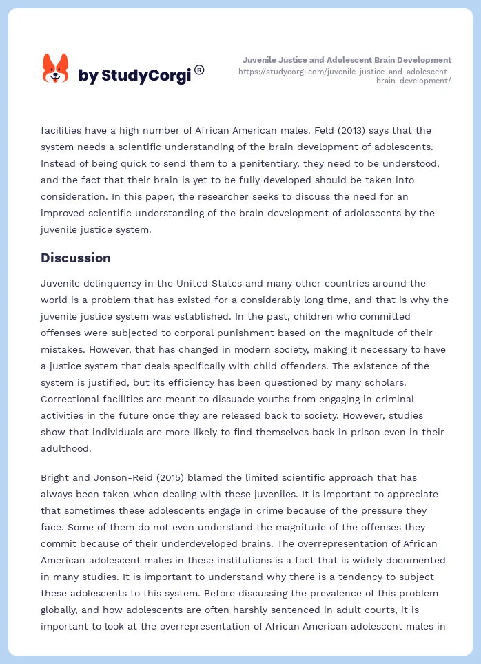 Juvenile Justice and Adolescent Brain Development. Page 2