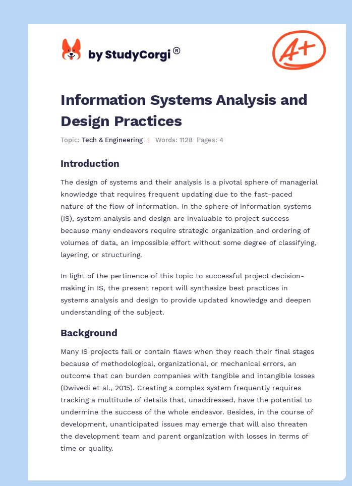 Information Systems Analysis and Design Practices. Page 1