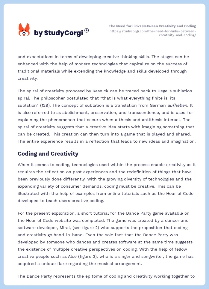 The Need for Links Between Creativity and Coding. Page 2