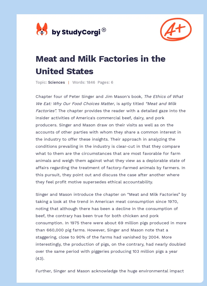 Meat and Milk Factories in the United States. Page 1