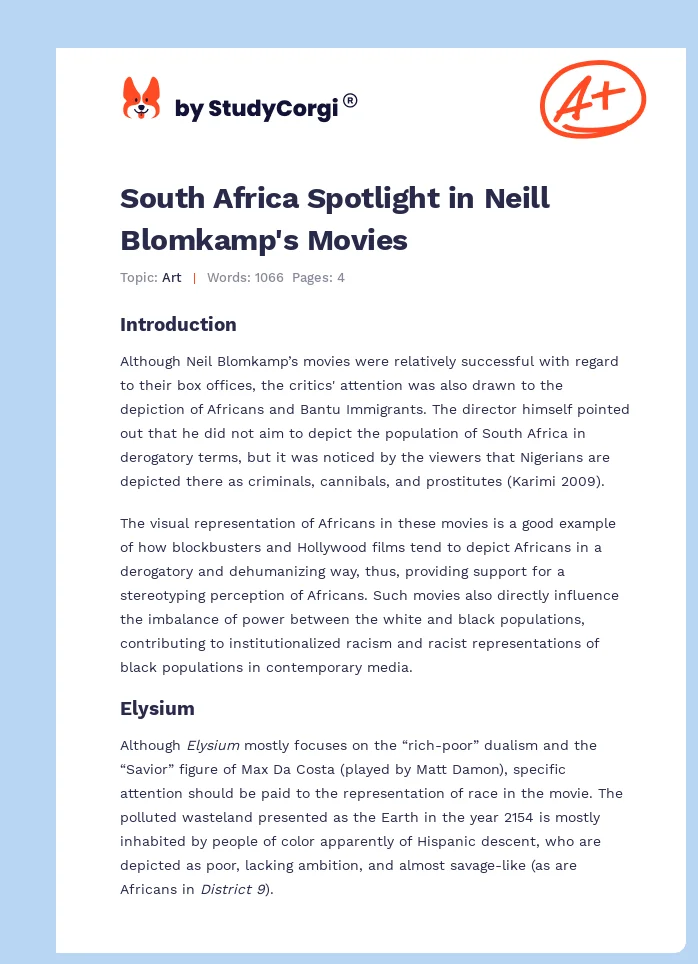 South Africa Spotlight in Neill Blomkamp's Movies. Page 1
