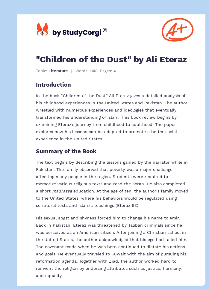 "Children of the Dust" by Ali Eteraz. Page 1
