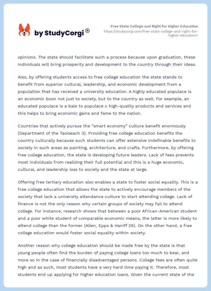 Free State College and Right for Higher Education. Page 2