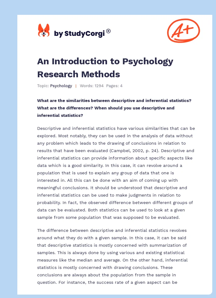 An Introduction to Psychology Research Methods. Page 1
