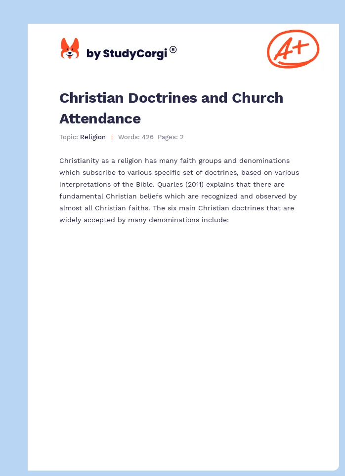 Christian Doctrines and Church Attendance. Page 1