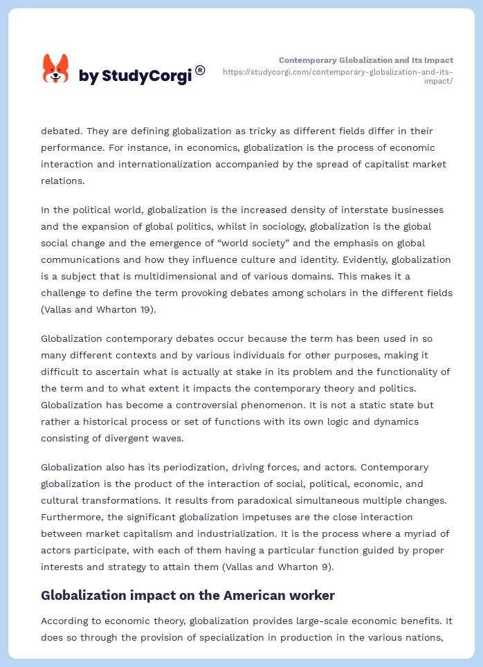 Contemporary Globalization and Its Impact. Page 2