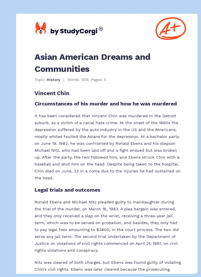 Asian American Dreams and Communities. Page 1