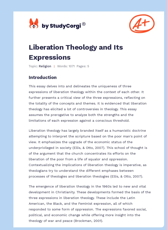 Liberation Theology and Its Expressions. Page 1