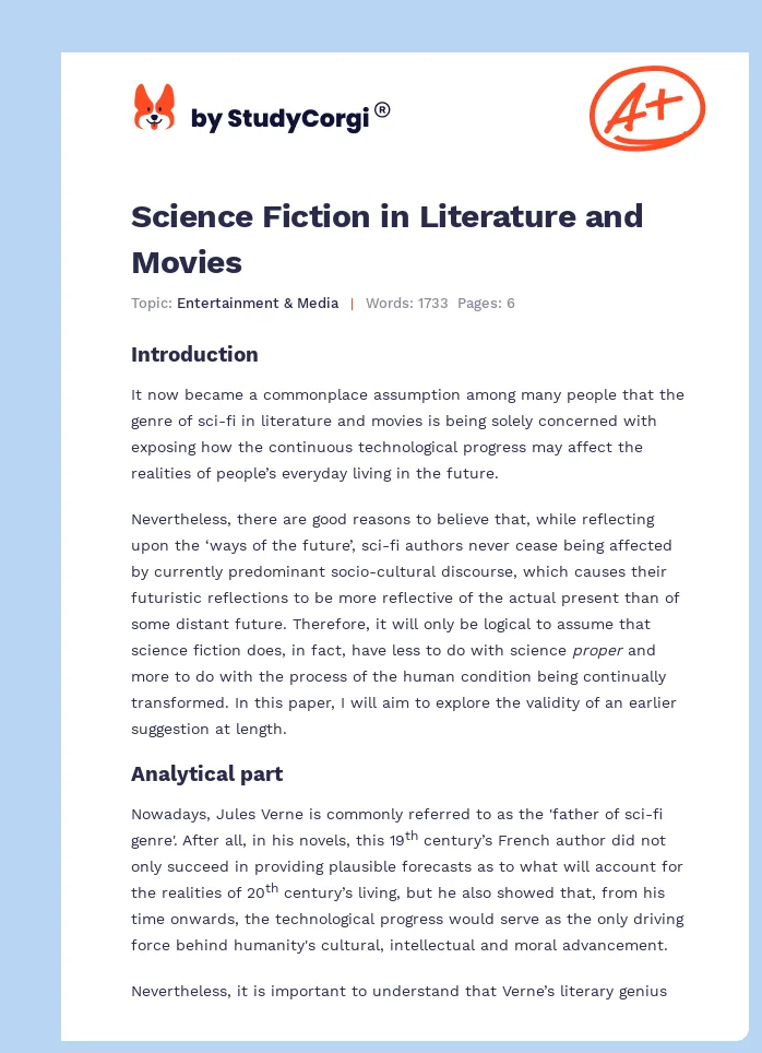 Science Fiction in Literature and Movies. Page 1