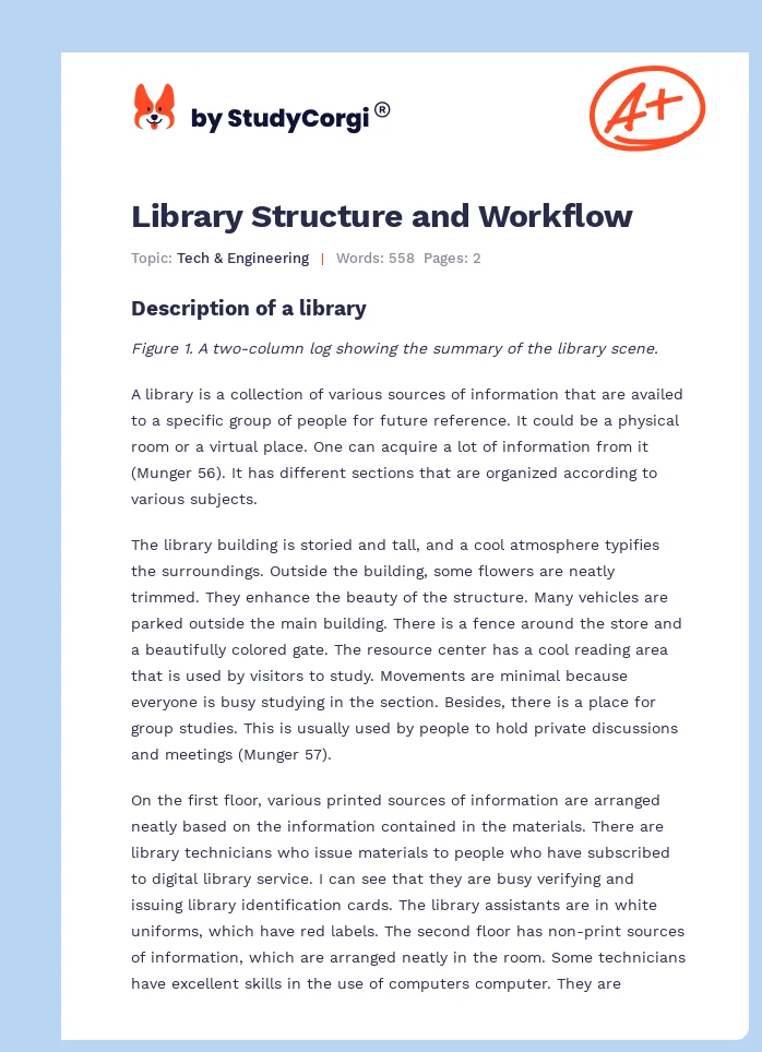 Library Structure and Workflow. Page 1