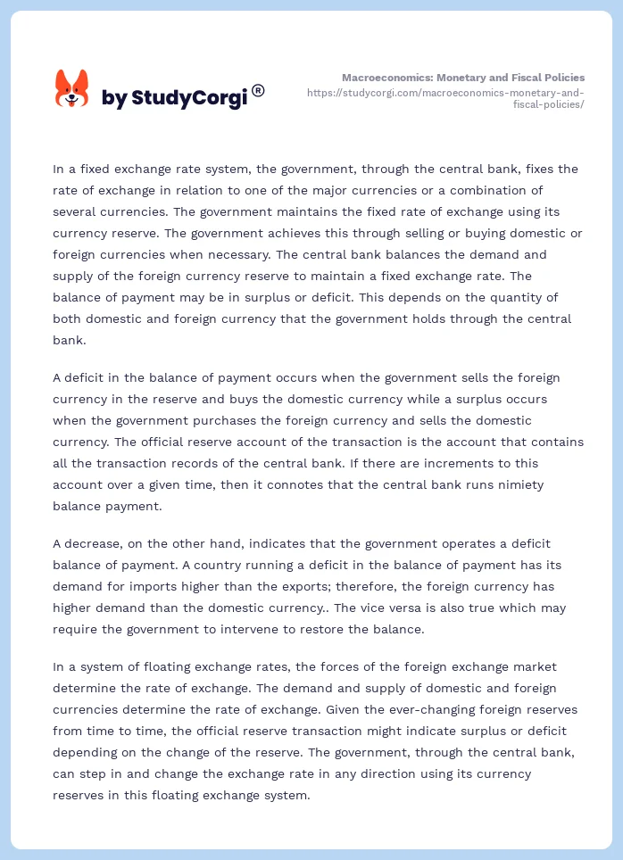 Macroeconomics: Monetary and Fiscal Policies. Page 2
