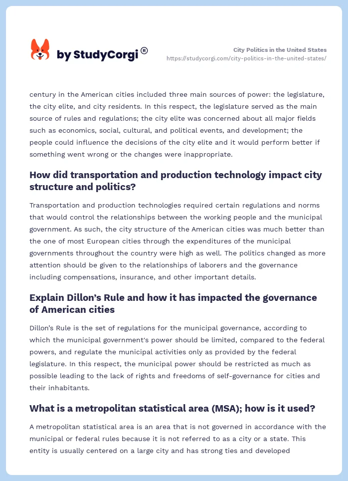 City Politics in the United States. Page 2