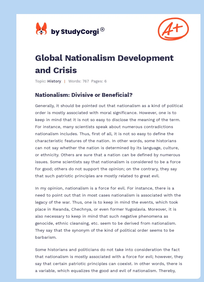 Global Nationalism Development and Crisis. Page 1