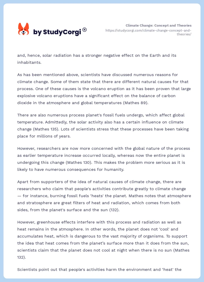 Climate Change: Concept and Theories. Page 2