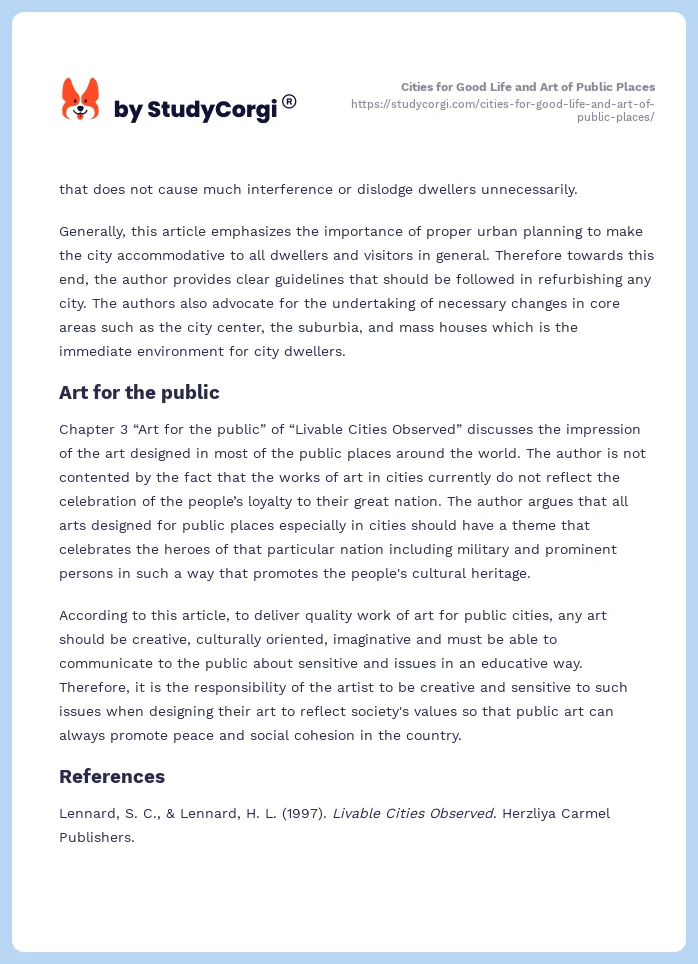 Cities for Good Life and Art of Public Places. Page 2