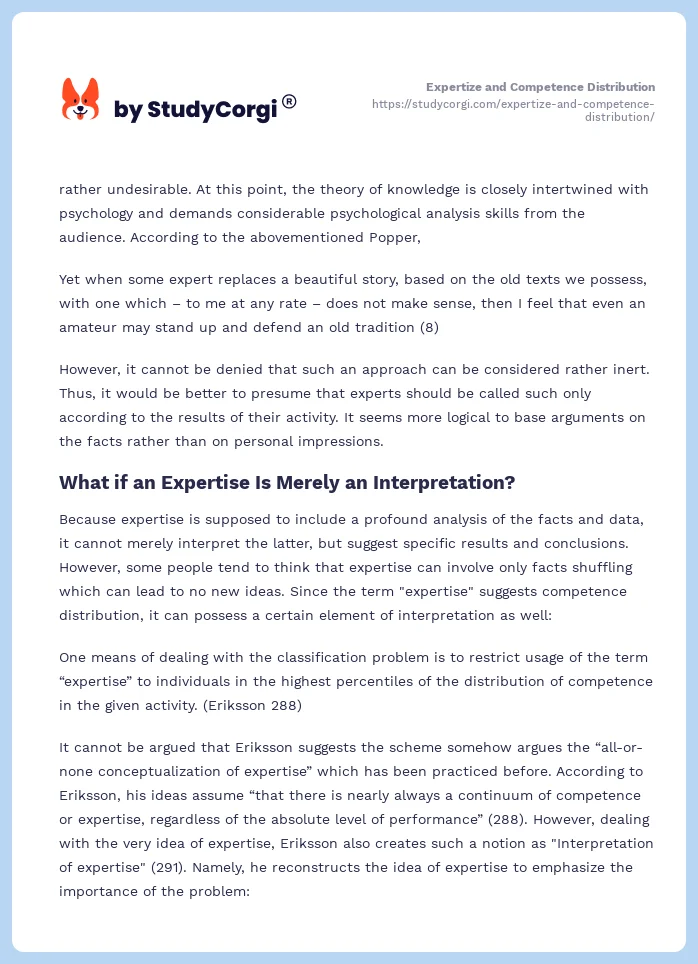 Expertize and Competence Distribution. Page 2
