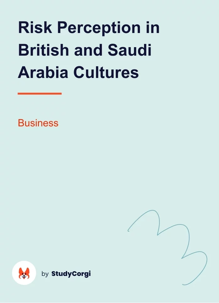 Risk Perception in British and Saudi Arabia Cultures. Page 1