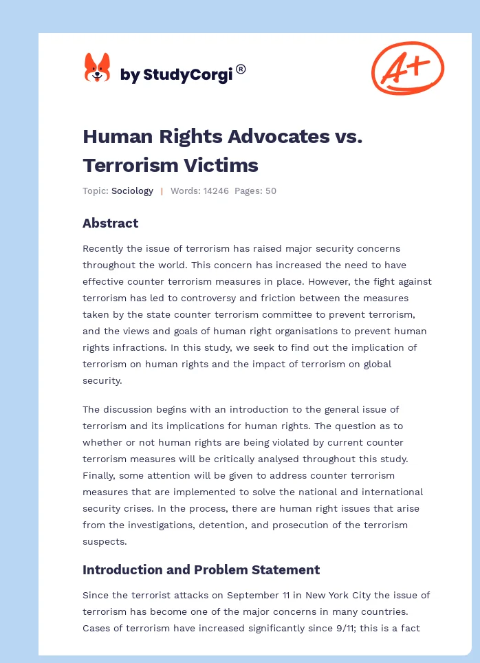 Human Rights Advocates vs. Terrorism Victims. Page 1