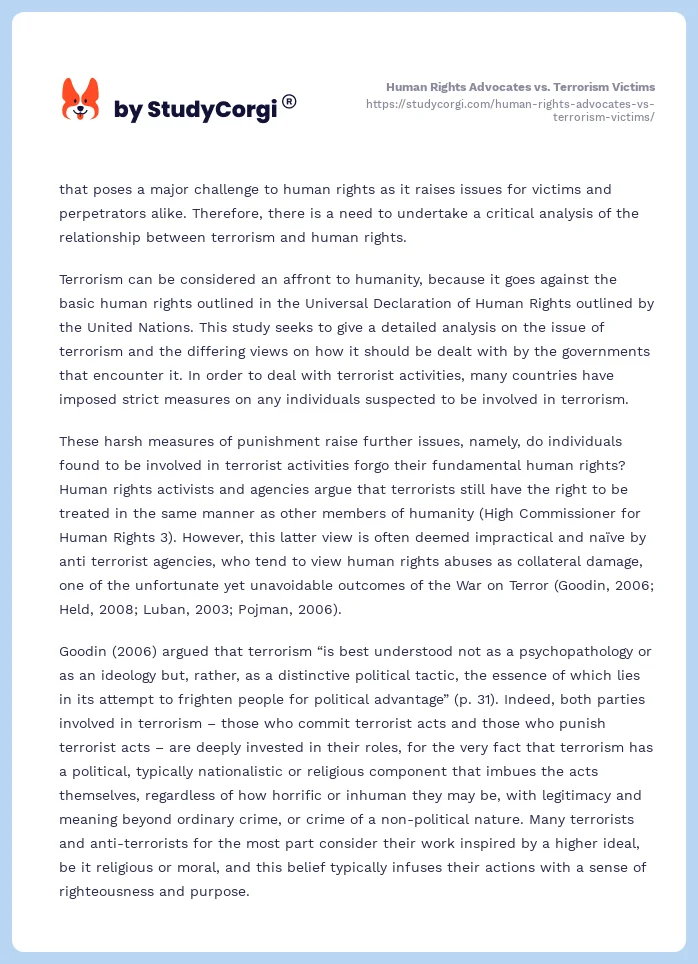 Human Rights Advocates vs. Terrorism Victims. Page 2