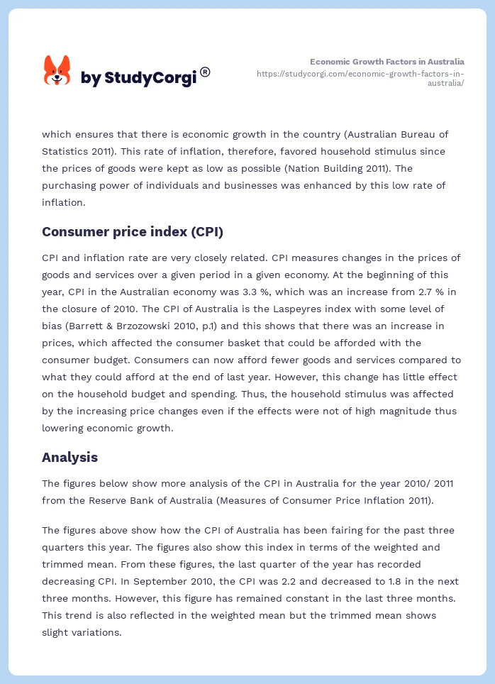 Economic Growth Factors in Australia. Page 2