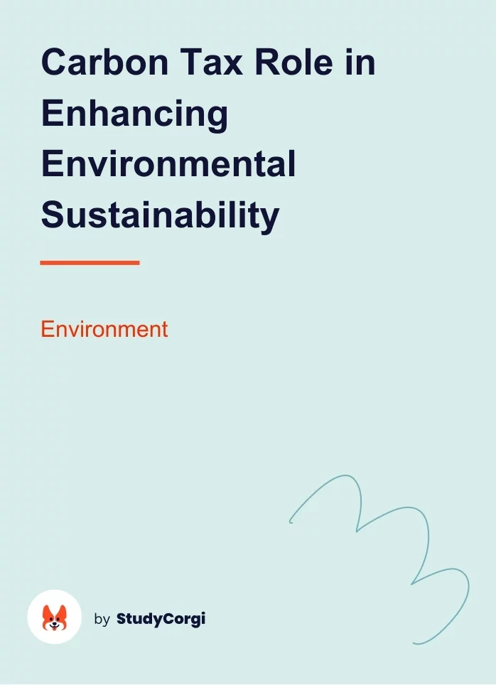Carbon Tax Role in Enhancing Environmental Sustainability. Page 1