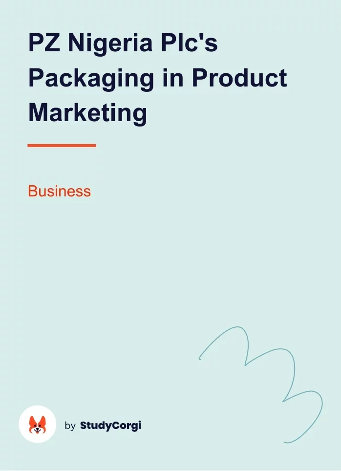 PZ Nigeria Plc's Packaging in Product Marketing. Page 1