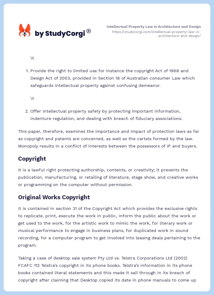 Intellectual Property Law in Architecture and Design. Page 2