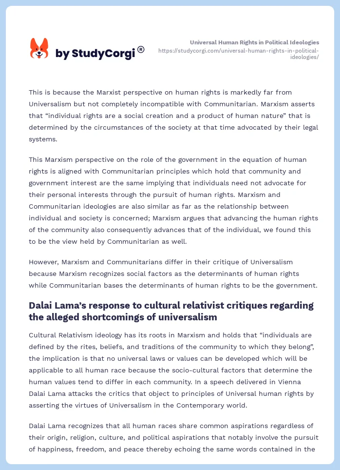 Universal Human Rights in Political Ideologies. Page 2