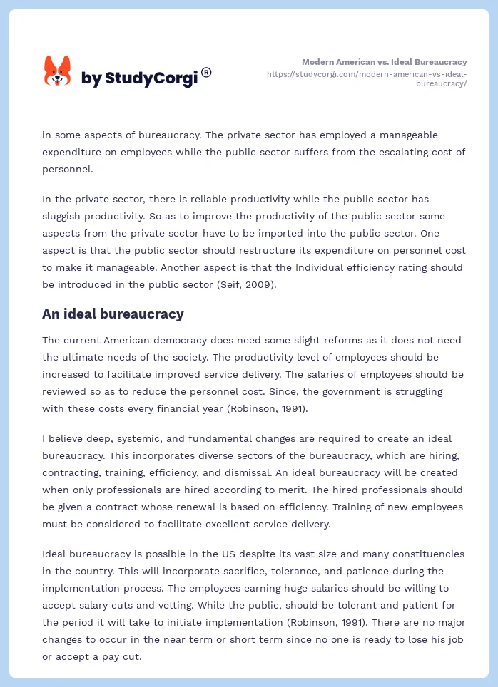 Modern American vs. Ideal Bureaucracy. Page 2