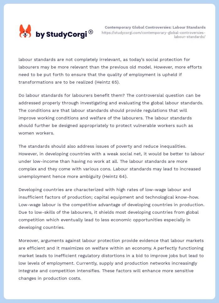 Contemporary Global Controversies: Labour Standards. Page 2