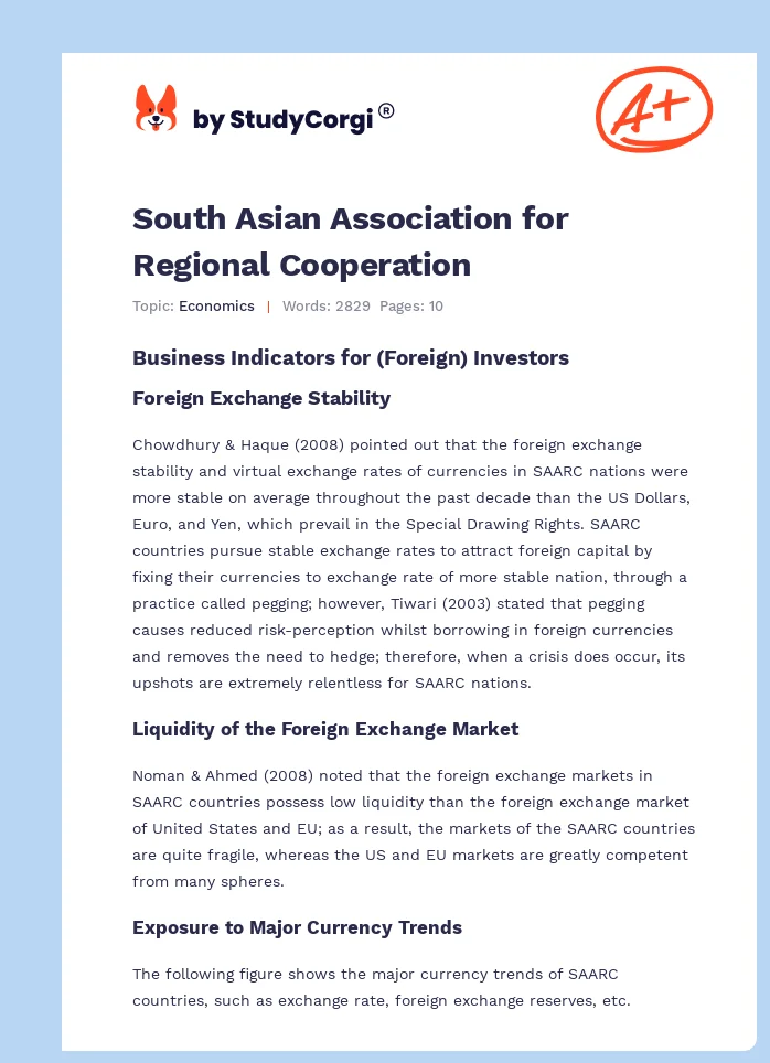 South Asian Association for Regional Cooperation. Page 1