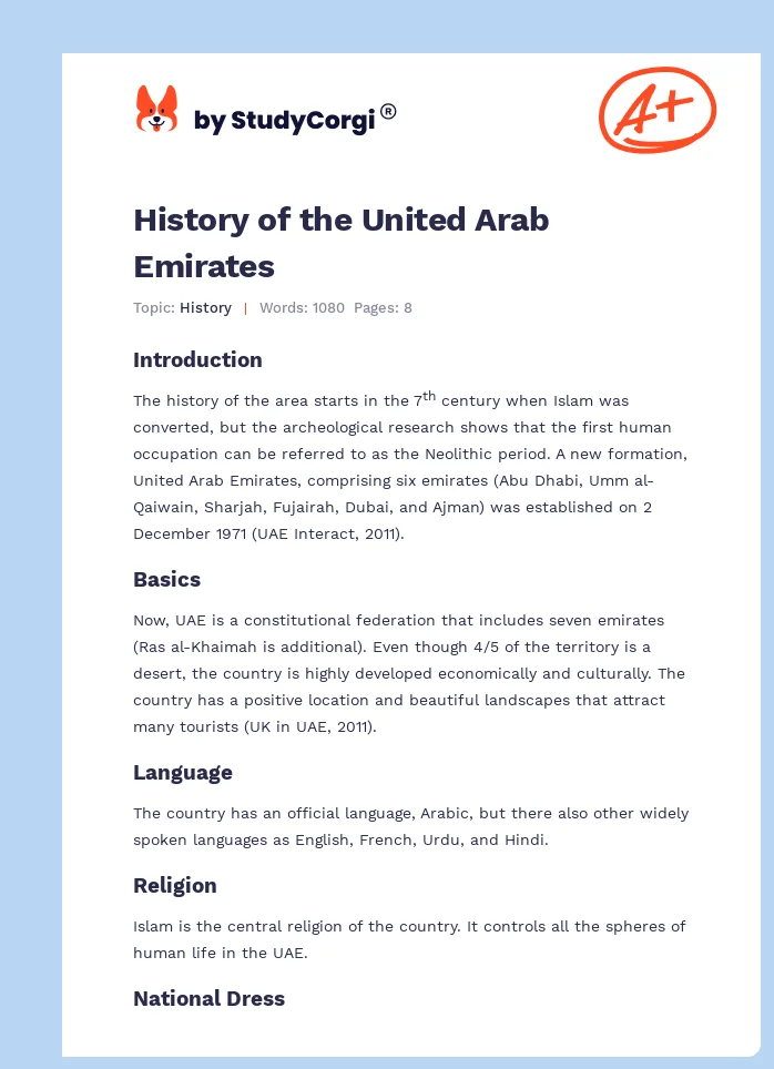 History of the United Arab Emirates. Page 1