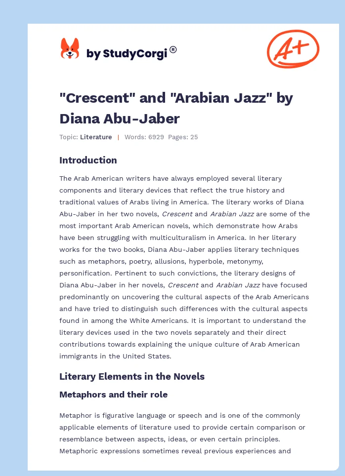 "Crescent" and "Arabian Jazz" by Diana Abu-Jaber. Page 1