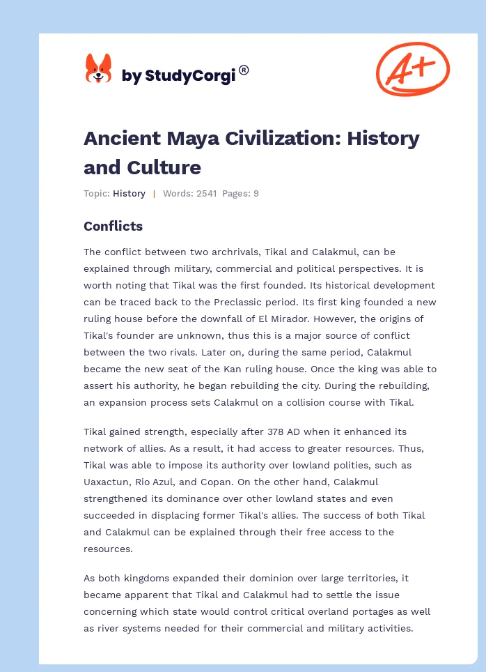 Ancient Maya Civilization: History and Culture. Page 1