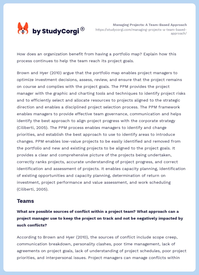 Managing Projects: A Team-Based Approach. Page 2