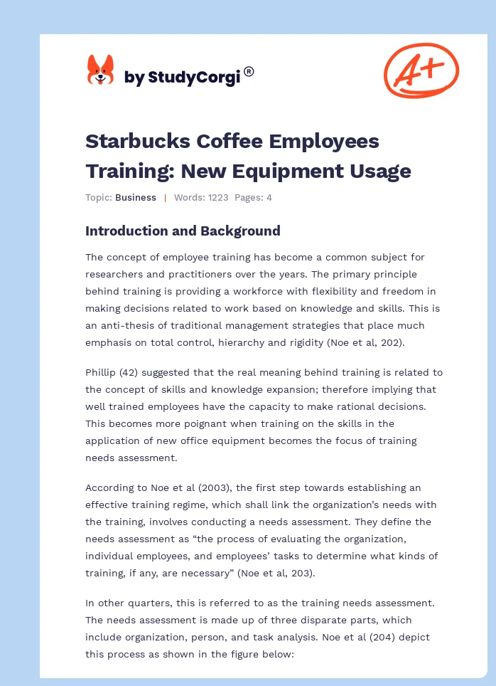 Starbucks Coffee Employees Training: New Equipment Usage. Page 1