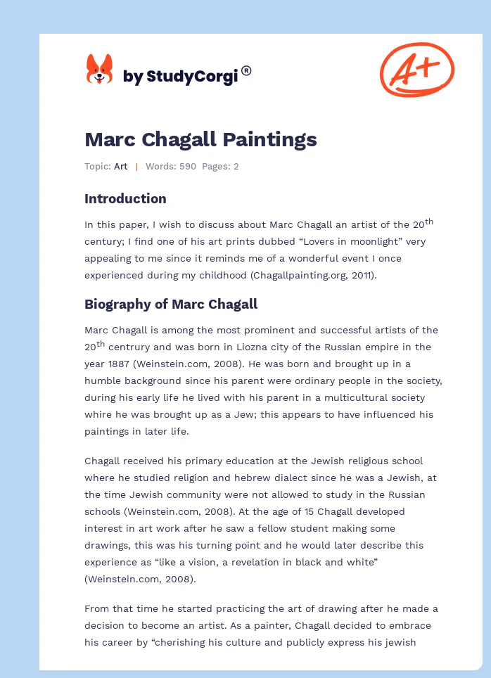 Marc Chagall Paintings. Page 1