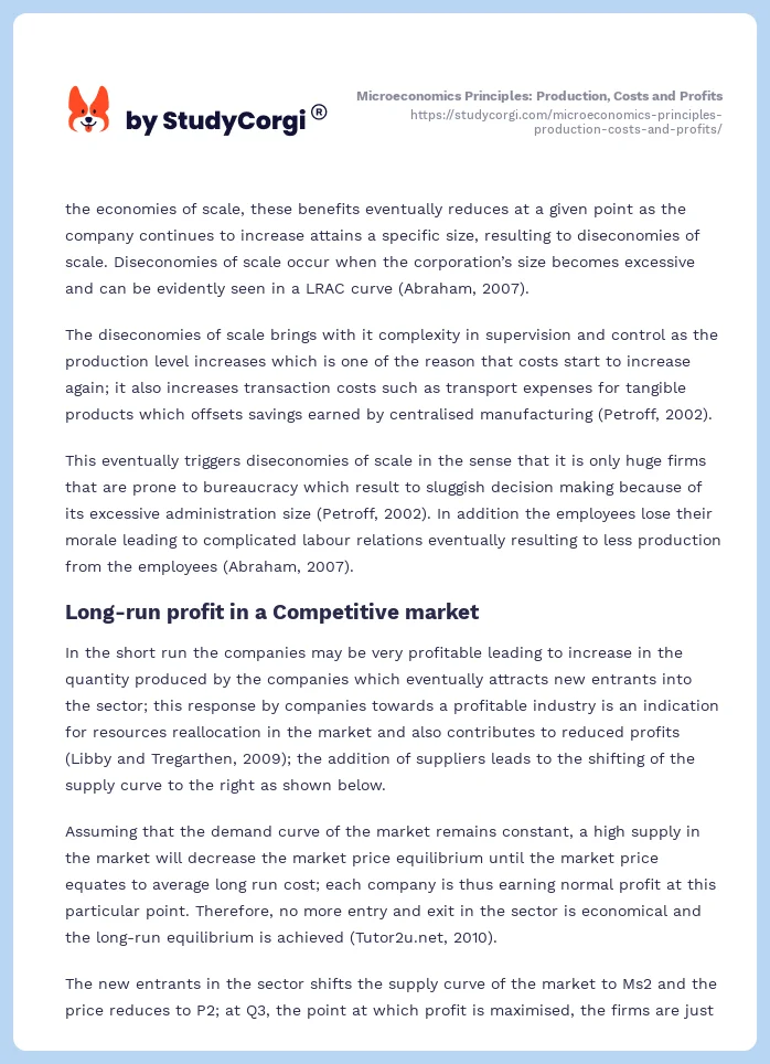 Microeconomics Principles: Production, Costs and Profits. Page 2