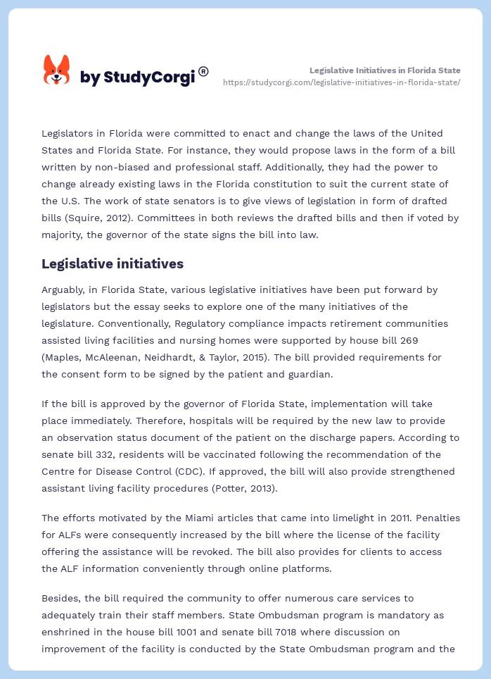 Legislative Initiatives in Florida State. Page 2